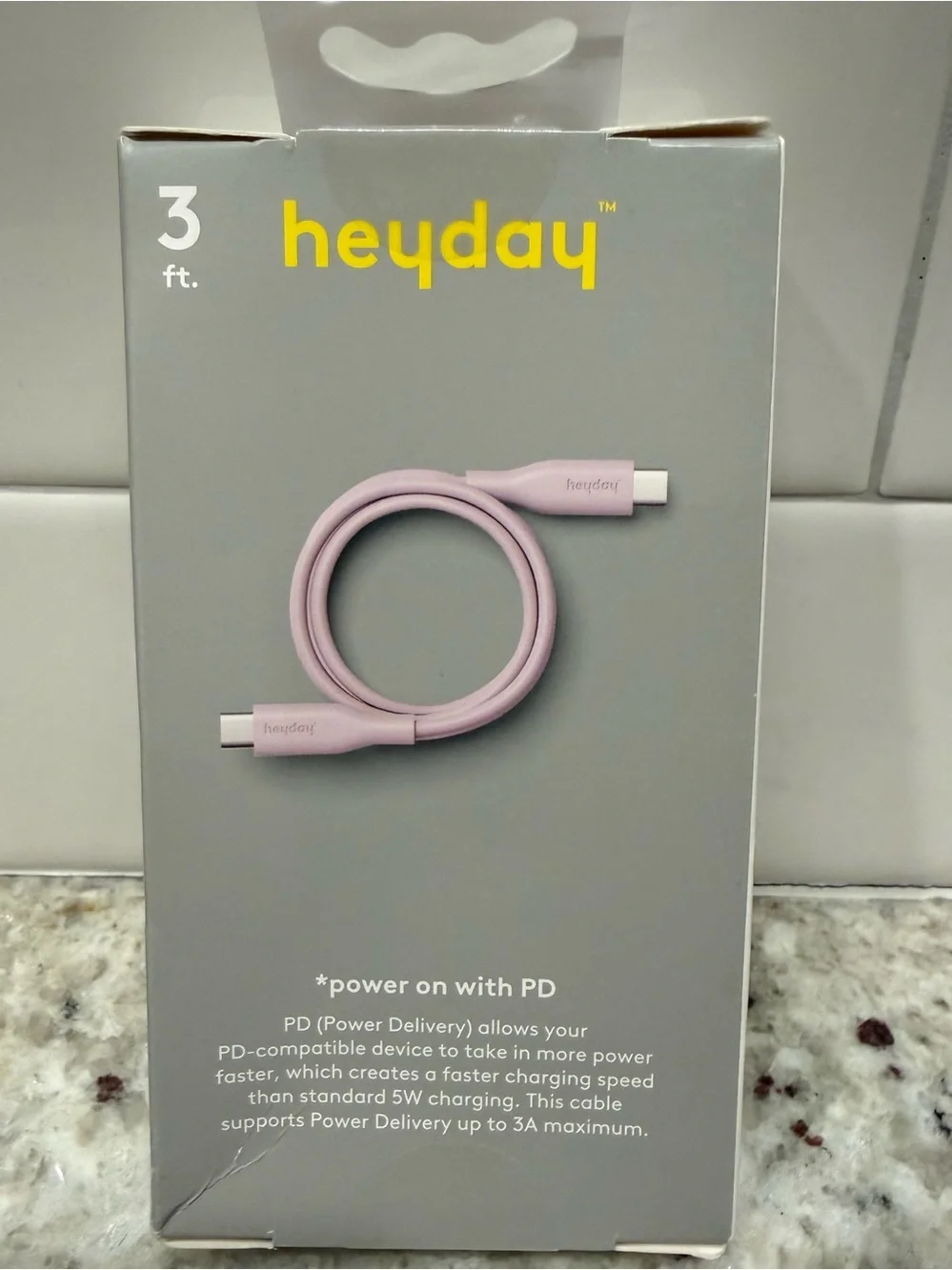 3/$15* heyday USB-C to USB-C Fast Charging Cable - Light Pink NWT